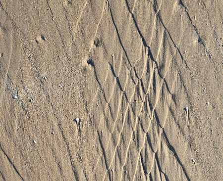 Triangular-shaped ripples at Casuarina Beach.